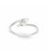 Anillo solitario de plata rodiada con diseño bypass y centro de circonita - 307598.1