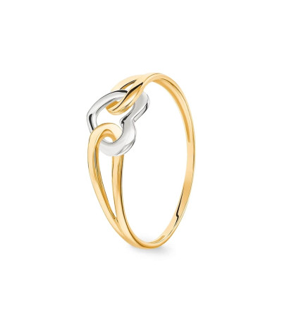 Anillo de oro bicolor 18K con Corazón - 1.7053.03