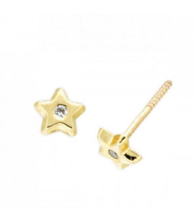 Pendientes Estrella Oro 18K para Bebé - 26-9433-P