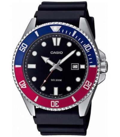 Reloj Casio Analogico Diver 200M Correa Caucho - MDV-107-1A3V