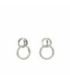 Pendientes aros con colgantes motivo de doble círculo con circonitas LINEARGENT - 18073-A