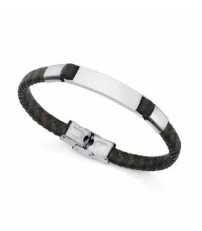 Pulsera Hombre Acero y Piel Trezada Bicolor VICEROY FASHION - 14058P01011