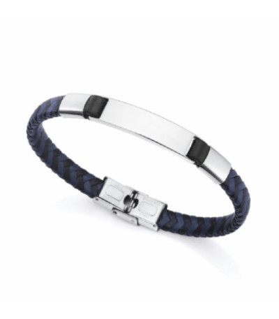 Pulsera Hombre Acero y Piel Trezada Bicolor VICEROY FASHION - 14058P01013
