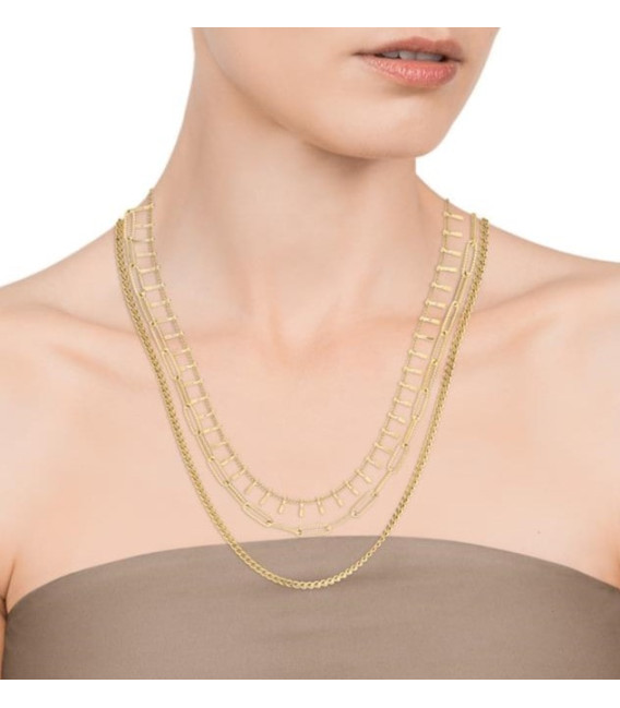 Collar Acero Dorado 3 Cadenas Barras VICEROY FASHION - 1336C01012