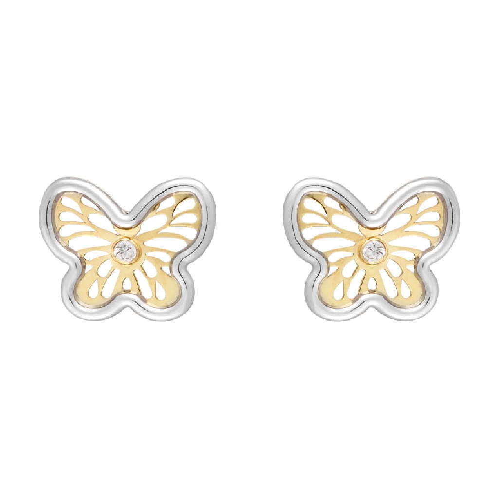 Pendientes mariposa oro
