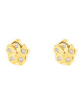 Pendientes 5 Pétalos con circonitas Oro 18K - 21503