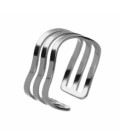 Anillo ajustable bandas plata - A4640-HA