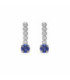 Pendientes cortos cascada color azul elaborados en plata - A4669-08HT