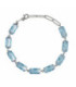 Pulsera ajustable rectángulo color azul elaborada en plata - A4676-10HP