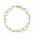 Pulsera ajustable perla y eslabones bañada en oro - A4645-DP