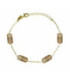 Pulsera ajustable rectángulo color marrón bañada en oro - A4680-06DP