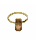 Anillo ajustable rectángulo color marrón bañado en oro - A4684-06DA