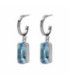 Pendientes aro rectángulo color azul elaborados en plata - A4685-10HT