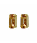 Pendientes pegados rectángulo color marrón bañados en oro - A4686-06DT