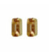 Pendientes pegados rectángulo color marrón bañados en oro - A4686-06DT