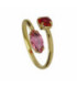 Anillo ajustable cristales color rosa bañado en oro - A4700-04DA