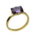 Anillo ajustable rectángulo color morado bañado en oro - A4709-12DA