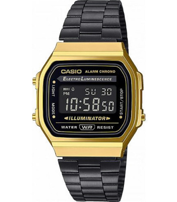 Reloj Vintage Digital Negro y Dorado CASIO - A168WEGB-1BEF