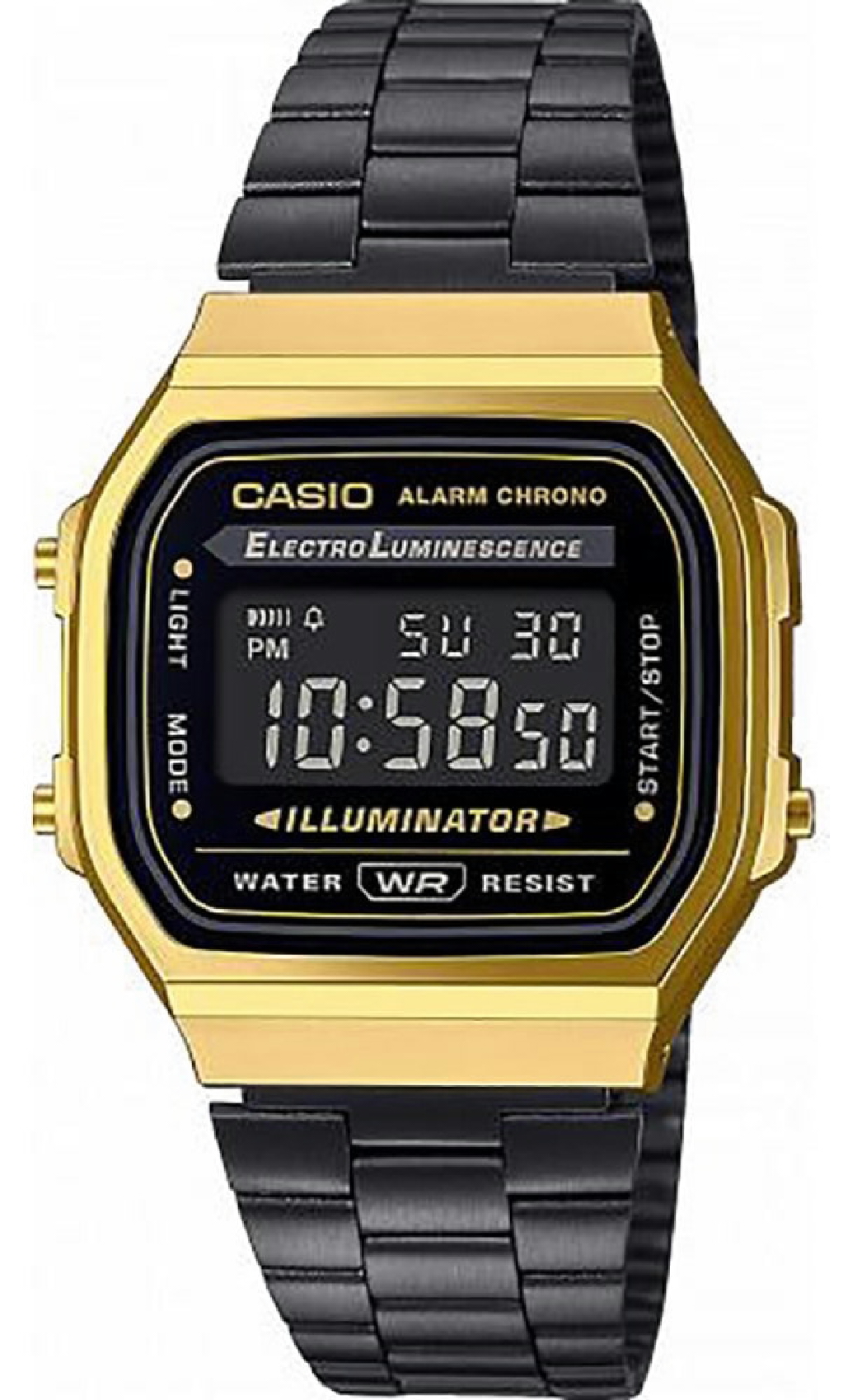 Reloj Casio Hombre A168WEGB-1BEF Negro Dorado — Joyeriacanovas