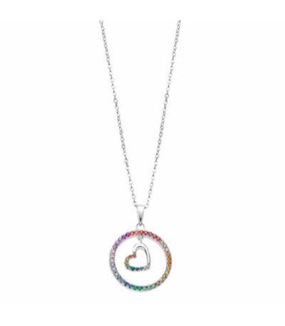 Collar IT GIRL Corazon Multicolor LOTUS SILVER - LP3488-1/2