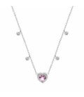 Collar Centro Corazón Piedra Rosa LOTUS SILVER - LP3589-1/1