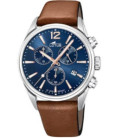Reloj Hombre Crono Esfera Azul Correa Piel Marrón LOTUS - 18691/2