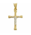 Colgante Cruz Cristo de Oro Bicolor - 1CR-434