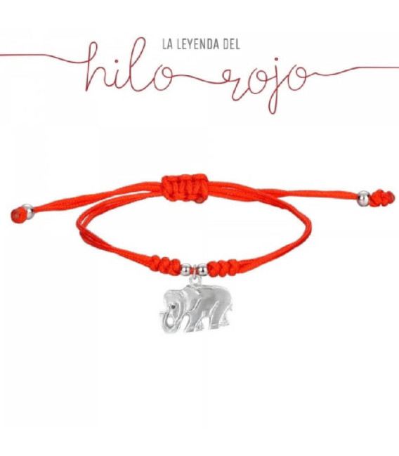 Pulsera Nudos Hilo Rojo Elefante Suerte Plata 925 - 9109956