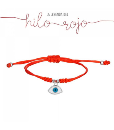 Pulsera Nudos Hilo Rojo Ojo Esmaltado Plata 925 - 9116365