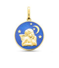 Medalla Esmaltada Azul de Angelito Oro 18K - 20874