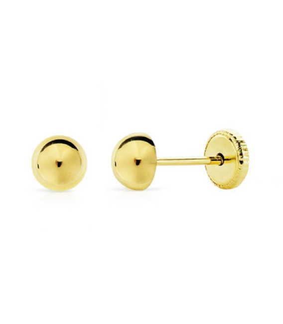 Pendientes Media Bola 4mm Oro 18K - 112-4