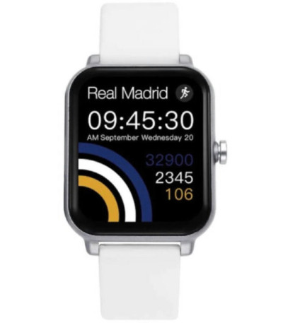 Reloj Smart Plateado y Correa Blanca REAL MADRID - RM2001-00