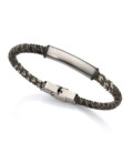 Pulsera de hombre Beat de acero con placa y cordon multicolor - 1384P01019