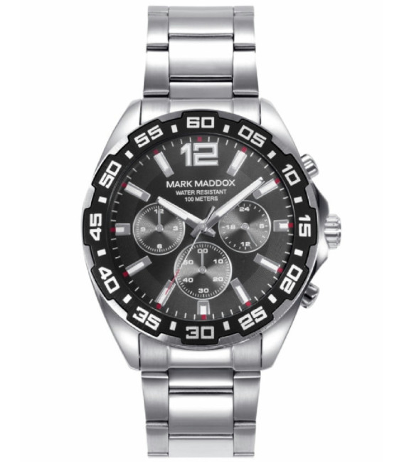 Reloj Hombre Acero y Aluminio Multifunción Esfera Negra Mission MARK MADDOX - HM0145-55