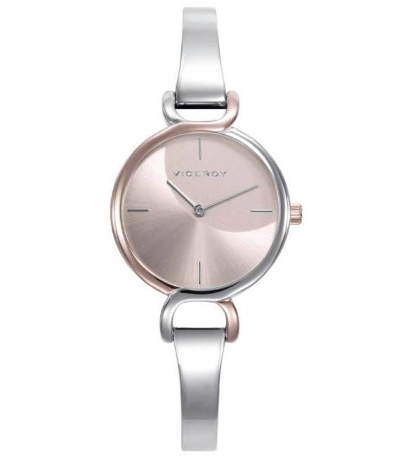 Reloj Mujer Plateado con Bisel Bicolor de Oro Rosa VICEROY - 42442-77