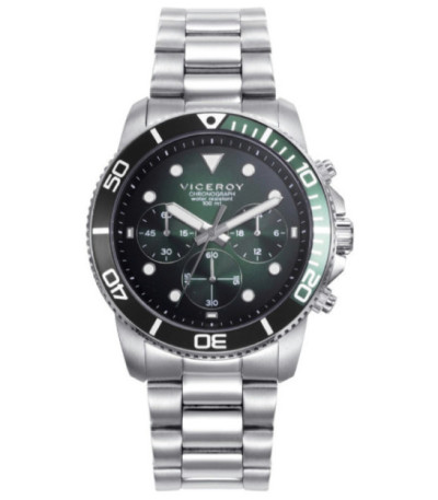 Reloj Hombre Deportivo Acero Crono Esfera Verde VICEROY - 42453-77