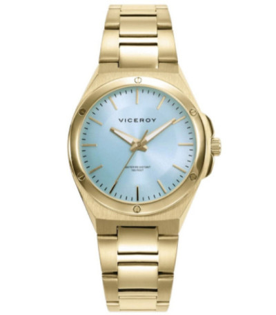 Reloj Mujer Acero Dorado Esfera Turquesa VICEROY - 41136-37