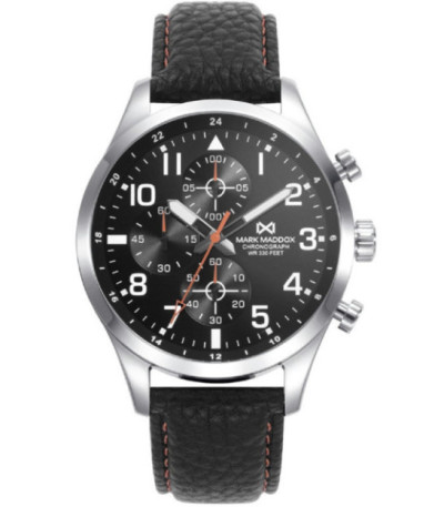 Reloj Hombre Crono Acero Esfera y Correa Negra Mission MARK MADDOX - HC0129-54