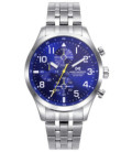 Reloj Hombre Crono Acero Esfera Azul Piloto Mission MARK MADDOX - HM0149-34