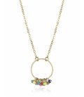 Collar Mujer de Acero Dorado con Colgante de Cristales Multicolor VICEROY FASHION - 14156C01019