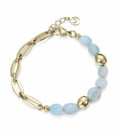 Pulsera Mujer Acero Dorado con cuarzos y ágatas azul verdoso VICEROY FASHION - 14163P01016
