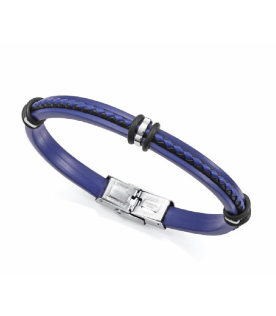 Pulsera Hombre Acero, Silicona y Piel Azul VICEROY FASHION - 14128P01013