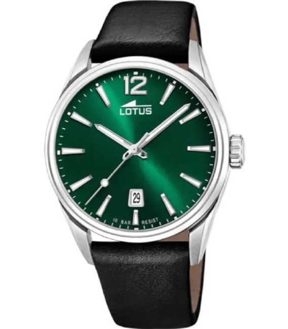 Reloj Hombre Acero Correa Negra Esfera Verde LOTUS - 18693/4