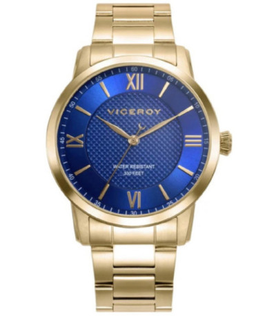 Reloj Hombre Dorado Esfera Azul VICEROY - 41145-33