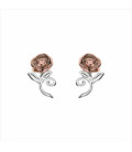 Pendientes Plata Rosa de Bella y Bestia Bicolor DISNEY - AG0064P