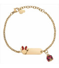 Pulsera Minnie Mouse Placa y Mariquita Acero Dorado DISNEY - ST0032B
