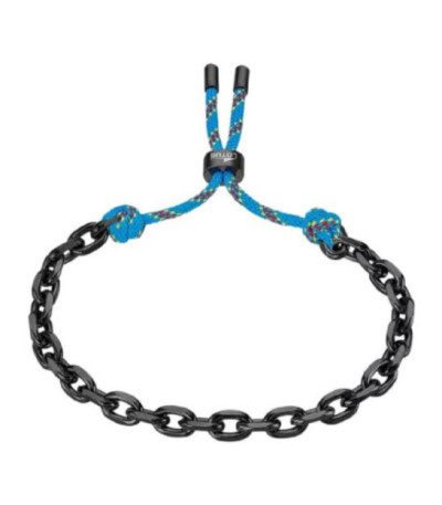 Pulsera Unisex Cadena Acero Negro Cuerda Azul LOTUS STYLE - LS2375-2/2