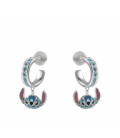 Aros Pendientes con Piedras Azules y Stitch Esmalte DISNEY - AG0086P