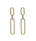 Pendientes largos eslabón en Plata baño Oro y Rodio de Frame - A5046-BT