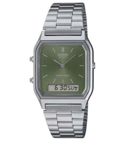 Reloj Vintage Unisex Anadigi Esfera Verde Oscuro CASIO - AQ-230A-3AMQYES